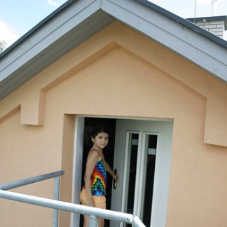 Entrance into a commercial roof space